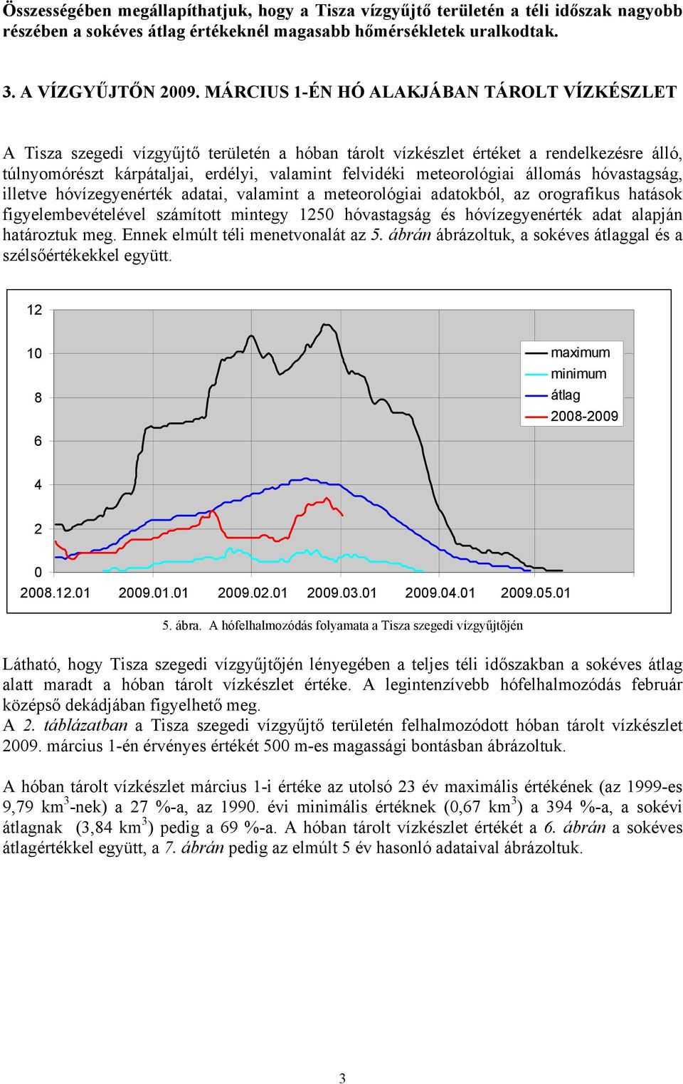 meteorológiai állomás hóvastagság, illetve hóvízegyenérték adatai, valamint a meteorológiai adatokból, az orografikus hatások figyelembevételével számított mintegy hóvastagság és hóvízegyenérték adat