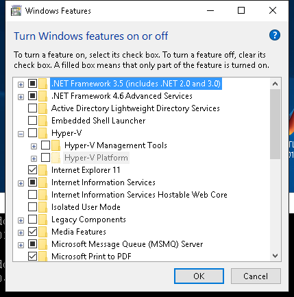 Windows HyperV kikapcsolása A Windows rendszereknek van egy virtualizációs alrendszere (Hyper-V), és ez lefoglalhatja a virtualizációs utasításokat. Ezt ki kell kapcsolni amikor a VirtualBox fut.