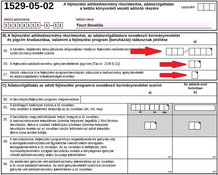 2.2 (Fejlesztési) adókedvezmény feltüntetésére vonatkozó lapok (05-01, 05-02) megváltozott struktúrája, a módosítás oka, és következményei Módosítás lényege: Az eddigiektől eltérően a fejlesztési