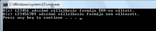 Tesztelés Visual Studio 2008-ból konzol alkalmazással c:\temp\cegbirosag.