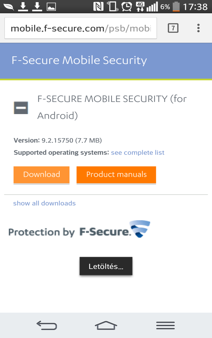 F-Secure mobil verzió letöltése Készítse elő a Telenortól kapott értesítőt.