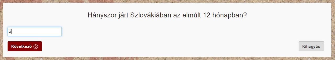 A kérdést a következő ábrán láthatjuk: A kérdésre adható válasz több lehetőségből egy válasz kiválasztása. Jelen esetben ez igen/nem típusú eldöntendő kérdés.