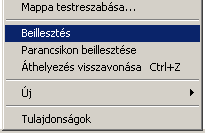 Vágólapra kivágni a Ctrl+X, másolni a Ctrl+C lenyomásával lehet a kijelölt állományokat. Beilleszteni a kivágott vagy kimásolt fájlokat a Ctrl+V kombinációval tudjuk megtenni.