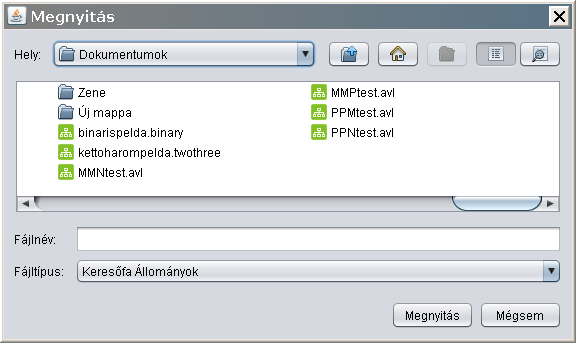 2.6.4.2 A Megnyitás menüpont 15. ábra Megnyitás dialógus ablak.