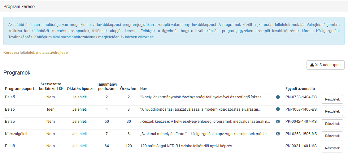 Továbbképzési programkínálat Programkínálat letöltése Az idei év újdonsága a teljes aktuális programjegyzék