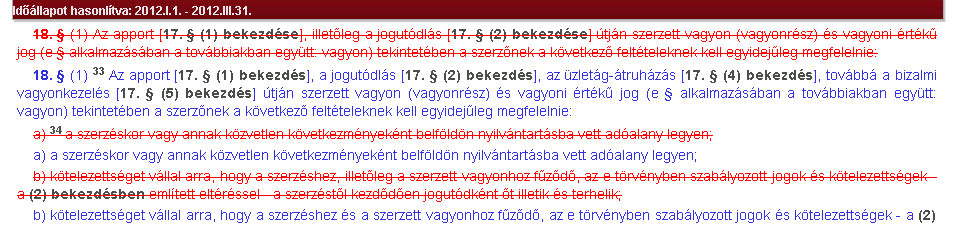Ha már nem szükséges az összehasonlítás ki is kapcsolható, ilyenkor a rendszer az eredetileg megnyitott szöveghez tér vissza, amely alapesetben az aktuális rendszeridő szerinti állapotát jelenti.