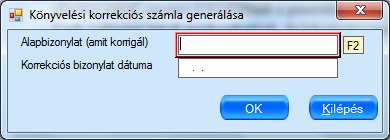 jelenik, amelyen ki lehet jelölni azokat a sorokat, amelyeket korrekciózni szeretnénk. Jelöljük ki a korrekciózni kívánt sorokat, majd nyomjuk meg a gombot.