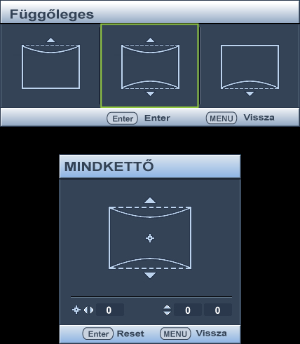 Nyomja meg a / gombot a görbe középső részének állításához, mert a görbe csúcsa nem mindig középen van, és állítható. Az alapértelmezett érték 0, értéke pedig -40~0~40 között változtatható. 6.