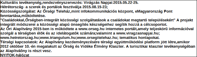 1. Szervezet azonosító adatai 1.1 Név 1.2 Székhely Irányítószám: 9 9 4 1 Település: Őriszentpéter Közterület neve: Városszer Közterület jellege: szer Házszám: Lépcsőház: Emelet: Ajtó: 116 1.