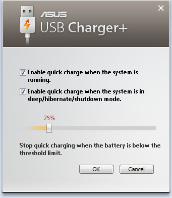 USB-töltő+ Az USB-töltő+ lehetővé teszi a Battery Charging Version 1.1 (BC 1.1) specifikációval kompatibilis USB-eszközök töltését, ha a Notebook PC be vagy ki van kapcsolva.