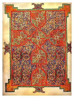 LINDISFARNE-I BIBLIA 698 körül Sziráki Sz Gábor: Népvándorlás művészete Brit szerzetes, Szent Patrick, 432-ben Írországban bevezette a kezdetleges