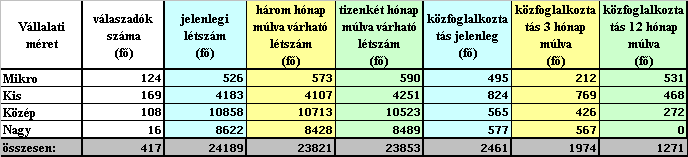 II. 3. Az egy év múlva várható tendenciák 6 A Hajdú-Bihar megyében 2013.