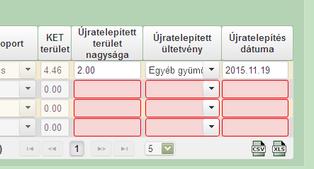 A felület engedi az újratelepítés megvalósulását követő 15 napon túli újratelepítés dátum megadását is, erre külön nem figyelmeztet.