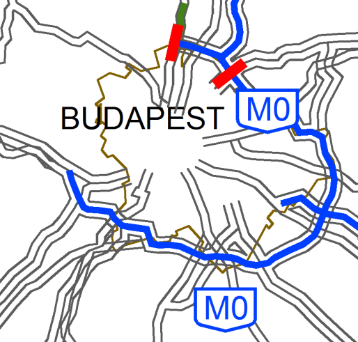 M0 autóút 68+200-76+700 ( 8,5 km) M3-11 sz.