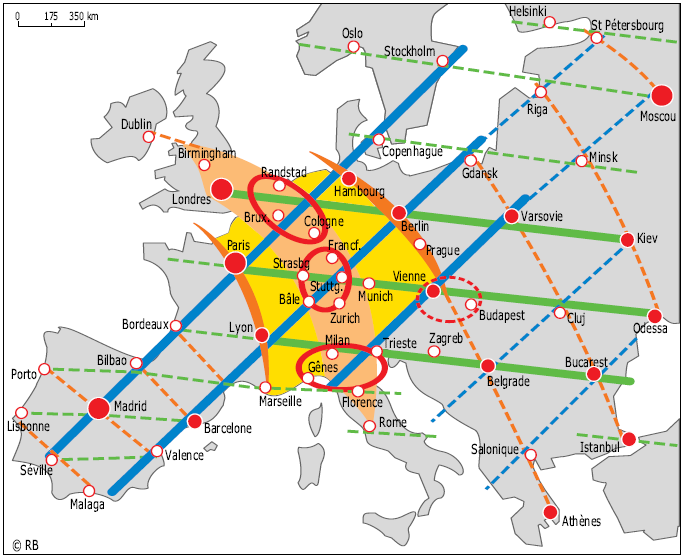 Európa térszerkezete Európai térszerkezet szemléletek: -