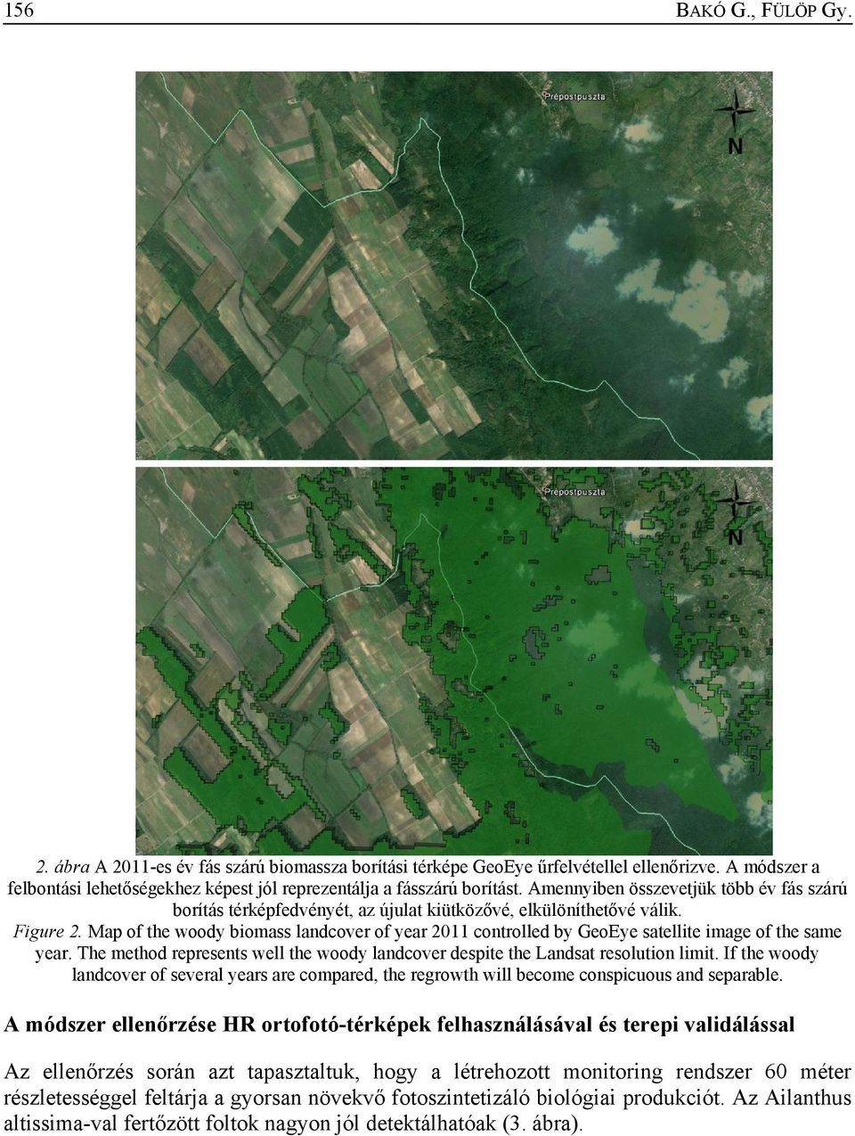 Map of the woody biomass landcover of year 2011 controlled by GeoEye satellite image of the same year. The method represents well the woody landcover despite the Landsat resolution limit.