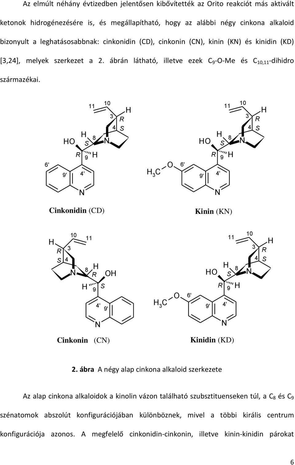 6' R S 8 9 11 10 3 4 R S 3 C 9' 4' 9' 6' R S 8 4' 9 11 10 3 4 R S Cinkonidin (CD) Kinin (K) R S 10 3 4 11 8 R S 9 4' 9' 3 C 6' 9' R 11 S 8 4' 9 10 3 4 R S Cinkonin (C) Kinidin (KD) 2.