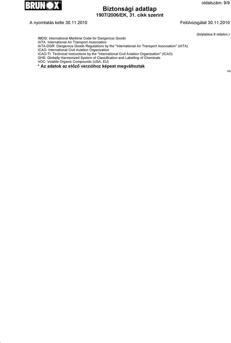 Technical Instructions by the "International Civil Aviation Organization" (ICAO) GHS: Globally Harmonized System of Classification and