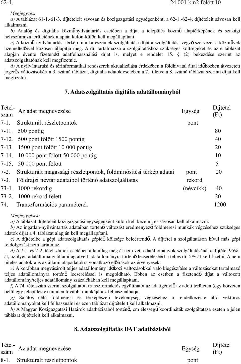 c) A közmű-nyilvántartási térkép munkarészeinek szolgáltatási díját a szolgáltatást végz ő szervezet a közmű vek üzemeltető ivel közösen állapítja meg.
