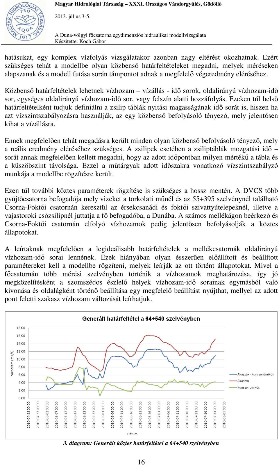 Közbenső határfeltételek lehetnek vízhozam vízállás - idő sorok, oldalirányú vízhozam-idő sor, egységes oldalirányú vízhozam-idő sor, vagy felszín alatti hozzáfolyás.