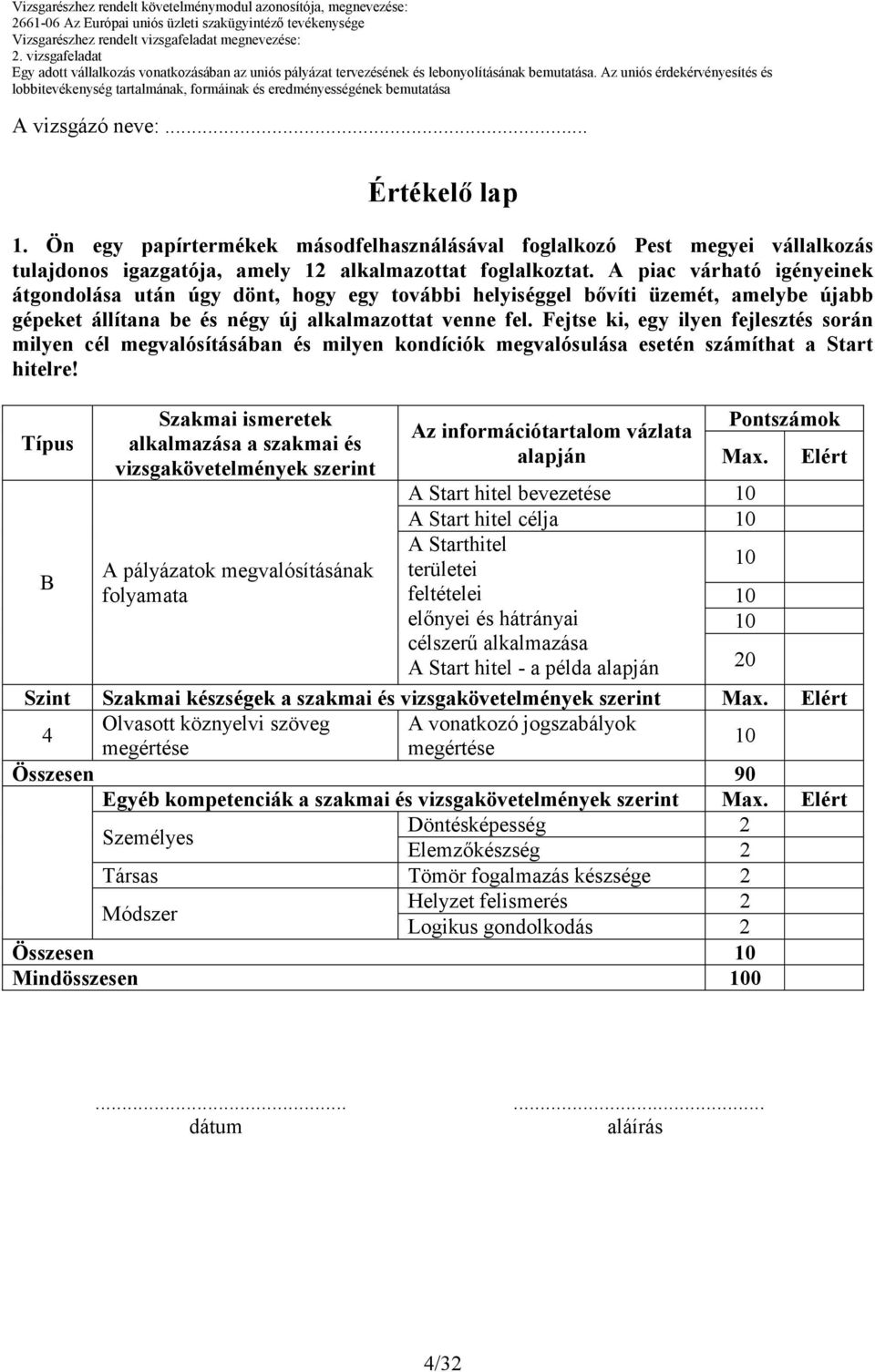 Fejtse ki, egy ilyen fejlesztés során milyen cél megvalósításában és milyen kondíciók megvalósulása esetén számíthat a Start hitelre!