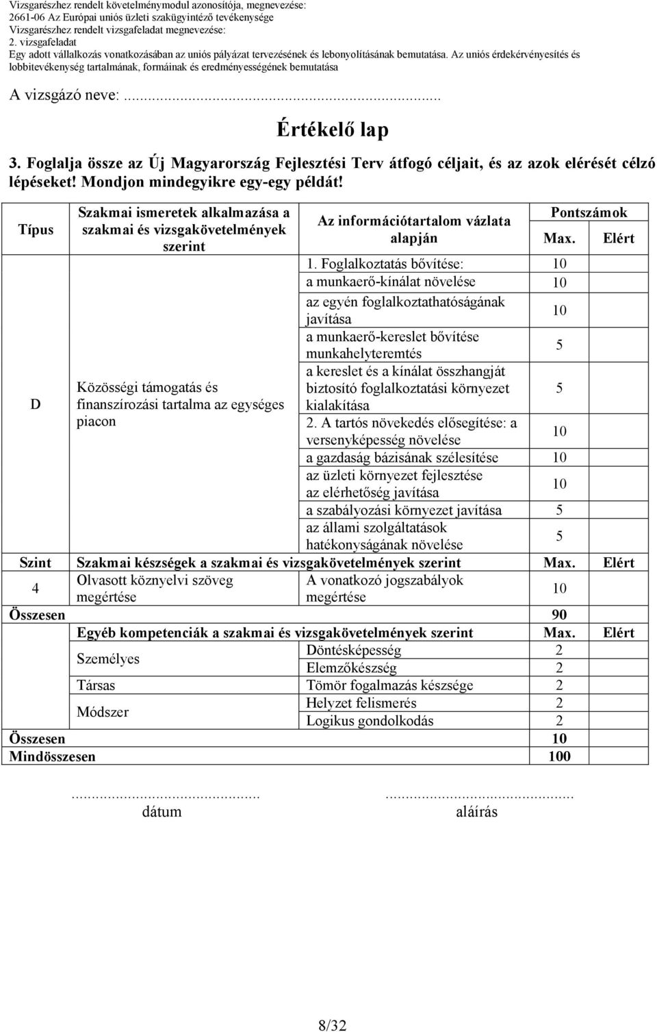 1. Foglalkoztatás bıvítése: a munkaerı-kínálat növelése az egyén foglalkoztathatóságának javítása a munkaerı-kereslet bıvítése munkahelyteremtés 5 a kereslet és a kínálat összhangját biztosító