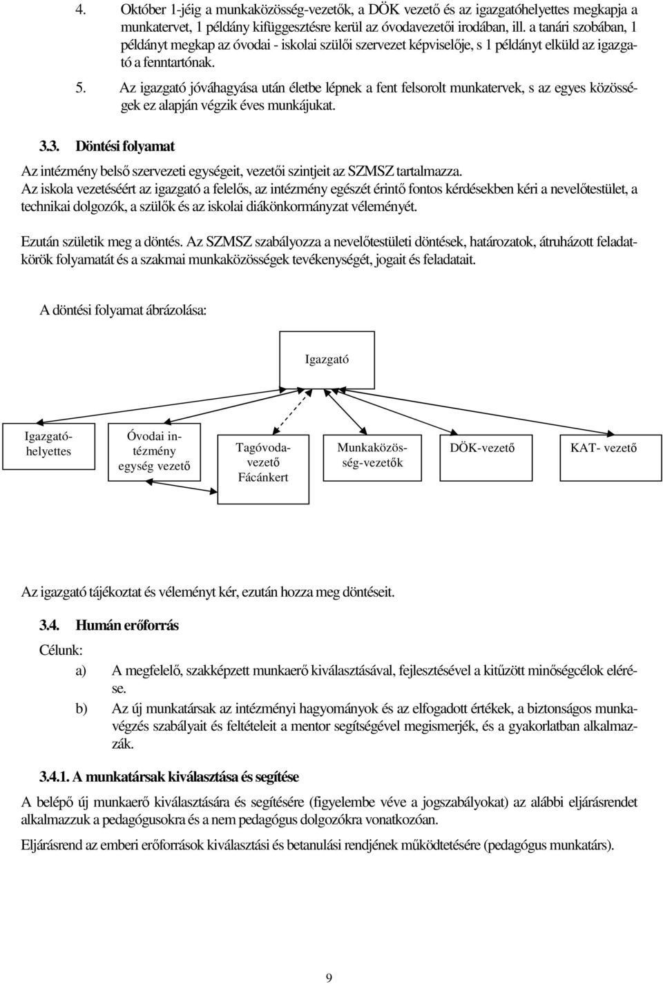 Az igazgató jóváhagyása után életbe lépnek a fent felsorolt munkatervek, s az egyes közösségek ez alapján végzik éves munkájukat. 3.