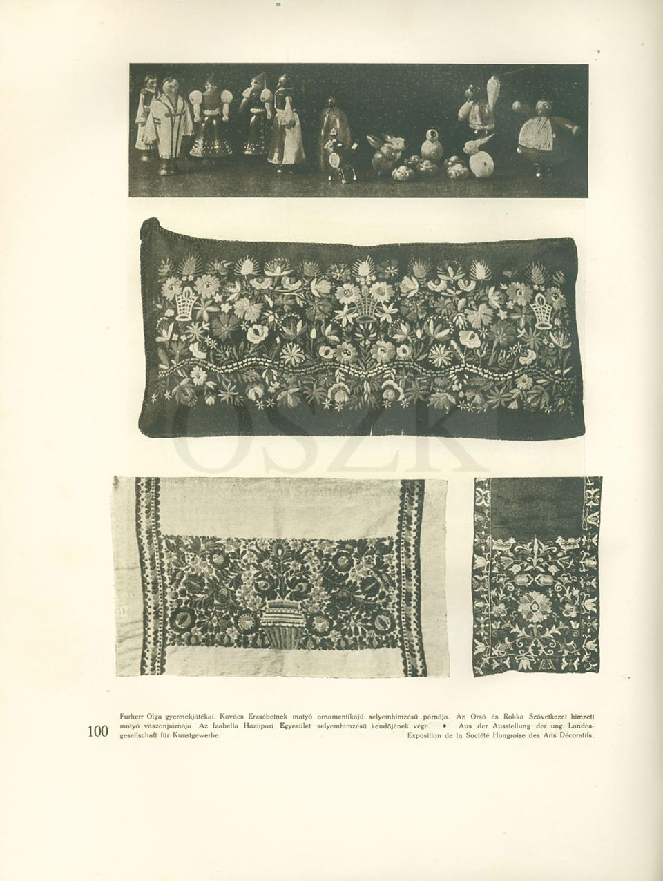 Az Orsó és Rokka Szövetkezet hímzett matyó vászonpárnája Az Izabella Háziipari