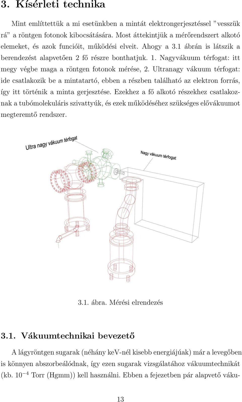 Nagyvákuum térfogat: itt megy végbe maga a röntgen fotonok mérése, 2.