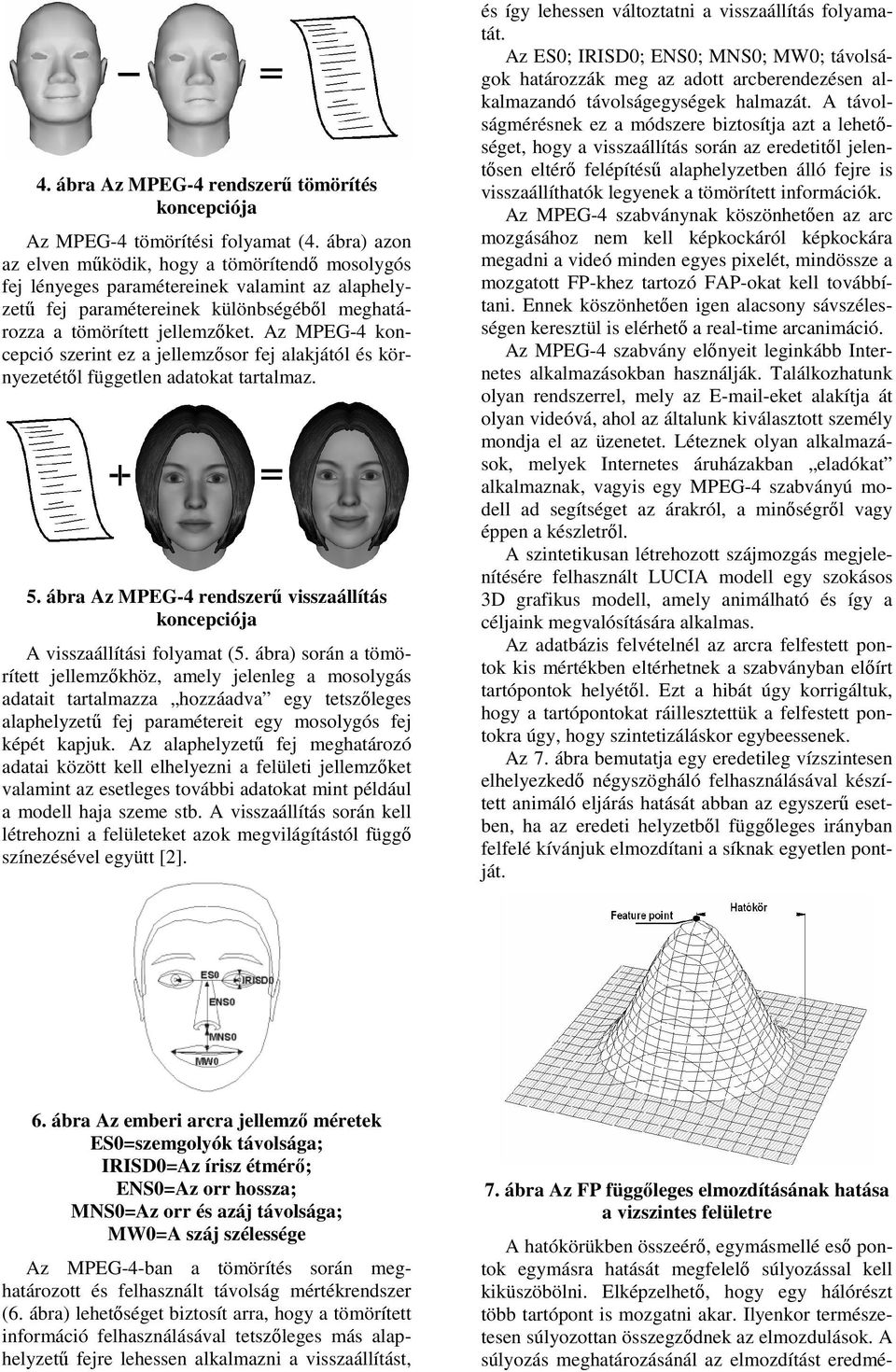Az MPEG-4 koncepció szerint ez a jellemzsor fej alakjától és környezetétl független adatokat tartalmaz. 5. ábra Az MPEG-4 rendszer visszaállítás koncepciója A visszaállítási folyamat (5.