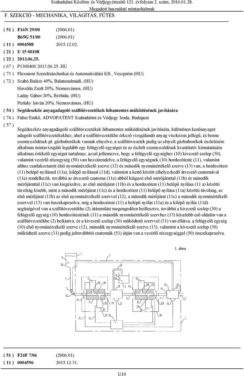 szállítóvezetékek hibamentes működésének javítására Faber Enikő, ADVOPATENT Szabadalmi és Védjegy Iroda, Budapest Segédeszköz anyagadagoló szállítóvezetékek hibamentes működésének javítására,