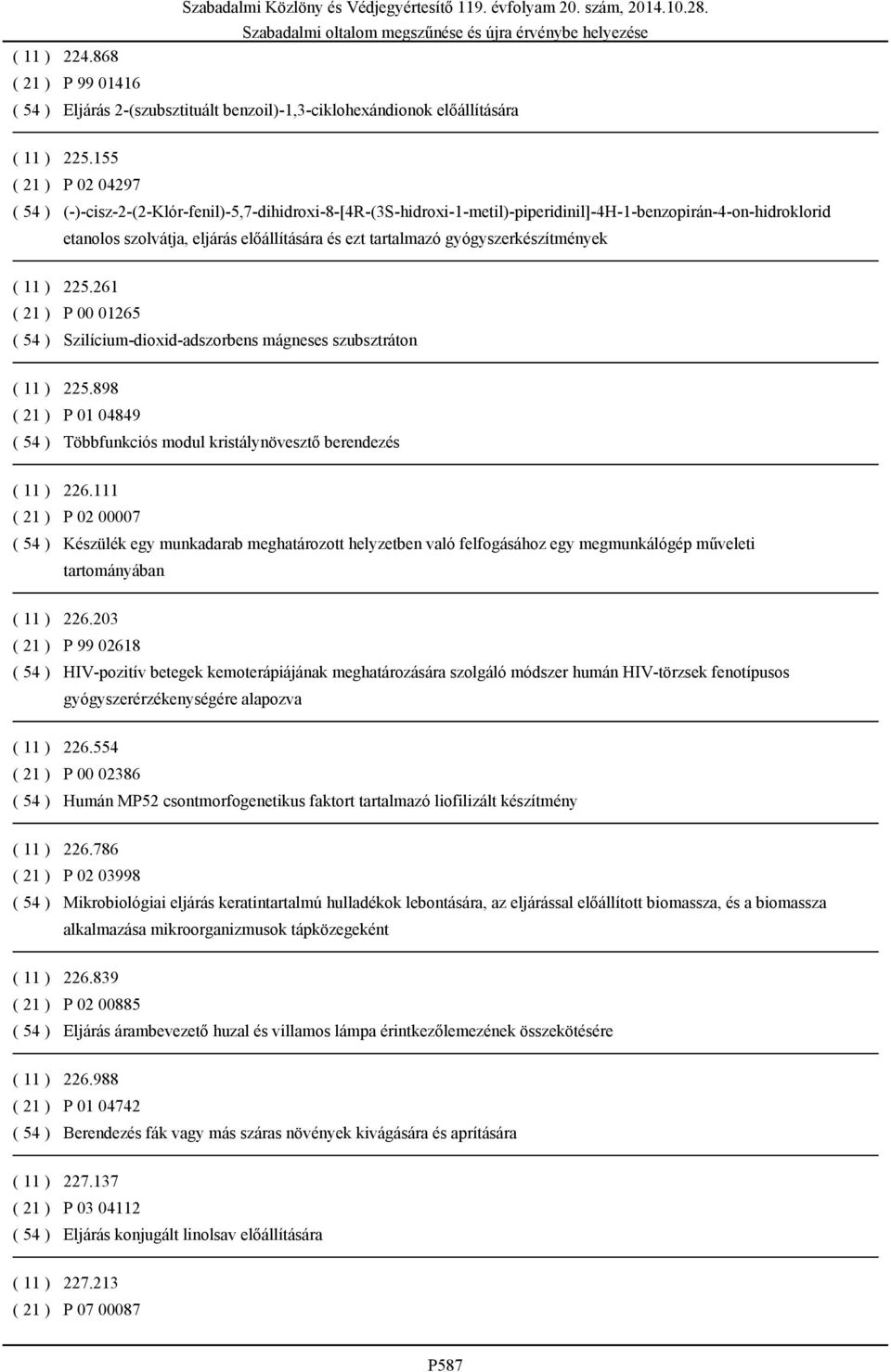 tartalmazó gyógyszerkészítmények ( 11 ) 225.261 ( 21 ) P 00 01265 ( 54 ) Szilícium-dioxid-adszorbens mágneses szubsztráton ( 11 ) 225.