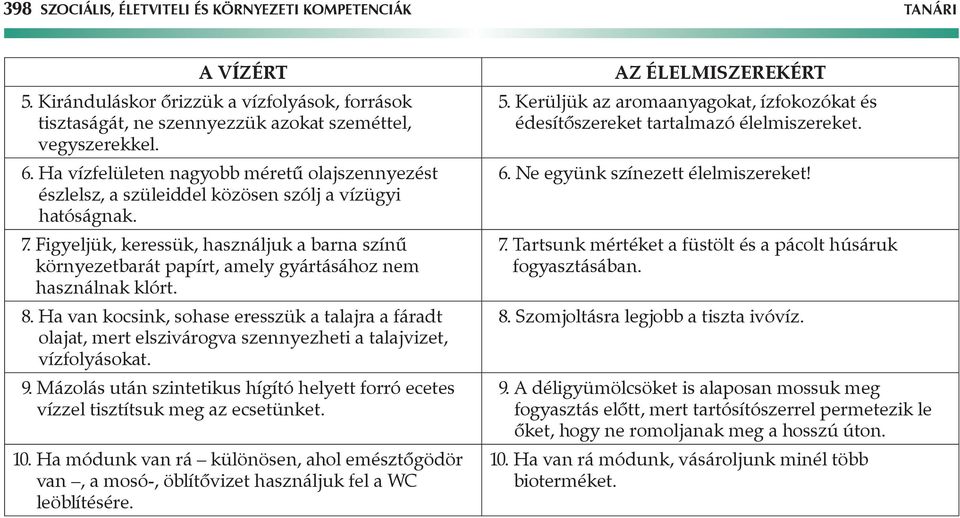 Figyeljük, keressük, használjuk a barna színű környezetbarát papírt, amely gyártásához nem használnak klórt. 8.