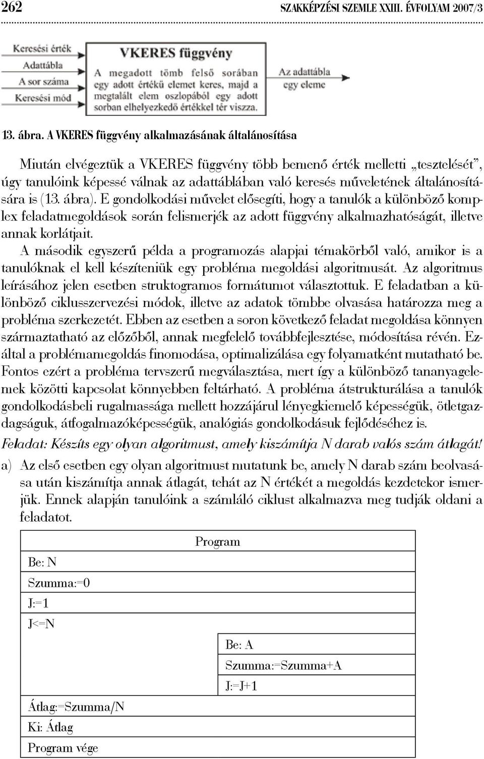 általánosítására is (13. ábra). E gondolkodási művelet elősegíti, hogy a tanulók a különböző komplex feladatmegoldások során felismerjék az adott függvény alkalmazhatóságát, illetve annak korlátjait.