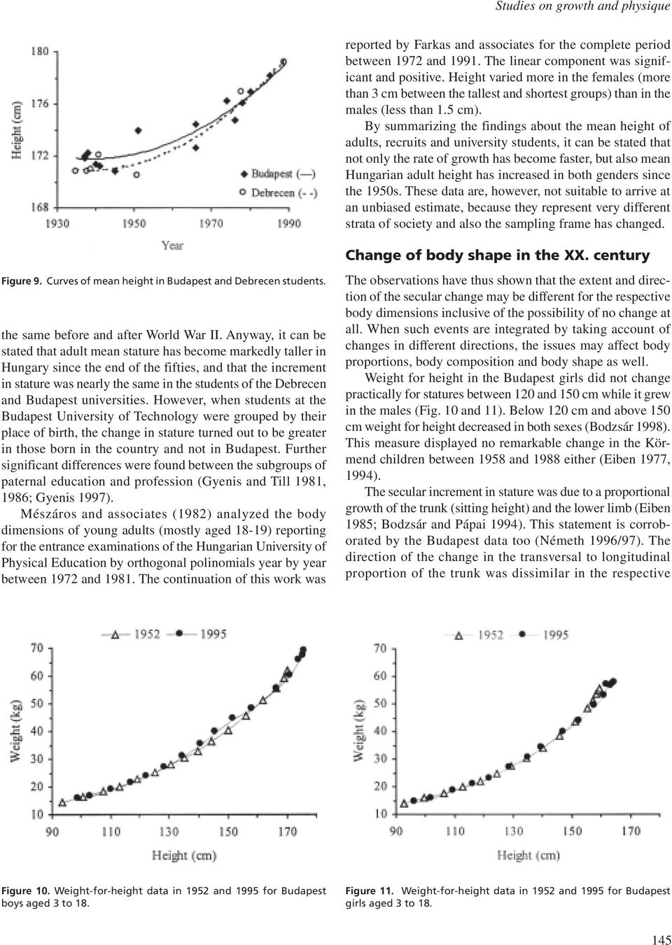 By summarizing the findings about the mean height of adults, recruits and university students, it can be stated that not only the rate of growth has become faster, but also mean Hungarian adult