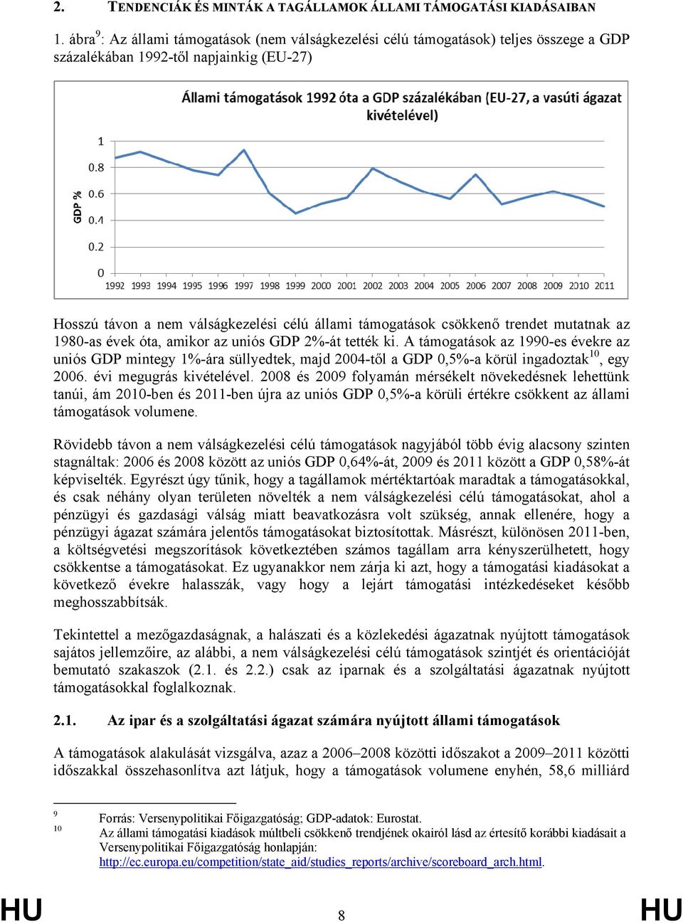 trendet mutatnak az 1980-as évek óta, amikor az uniós GDP 2%-át tették ki.