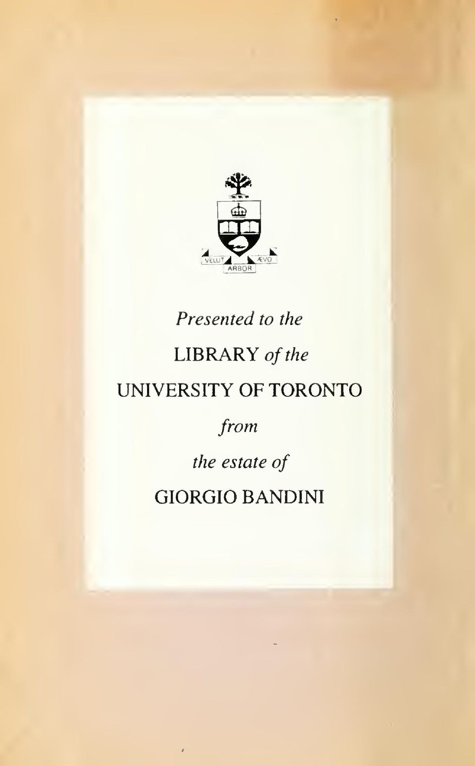 UNIVERSITY OF TORONTO