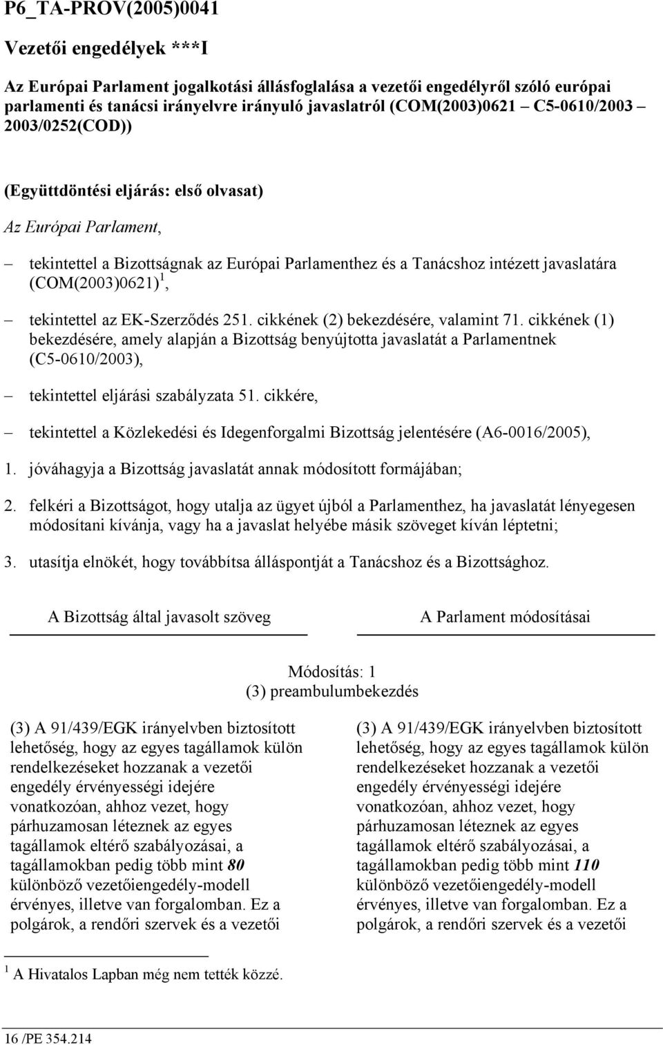 tekintettel az EK-Szerződés 251. cikkének (2) bekezdésére, valamint 71.