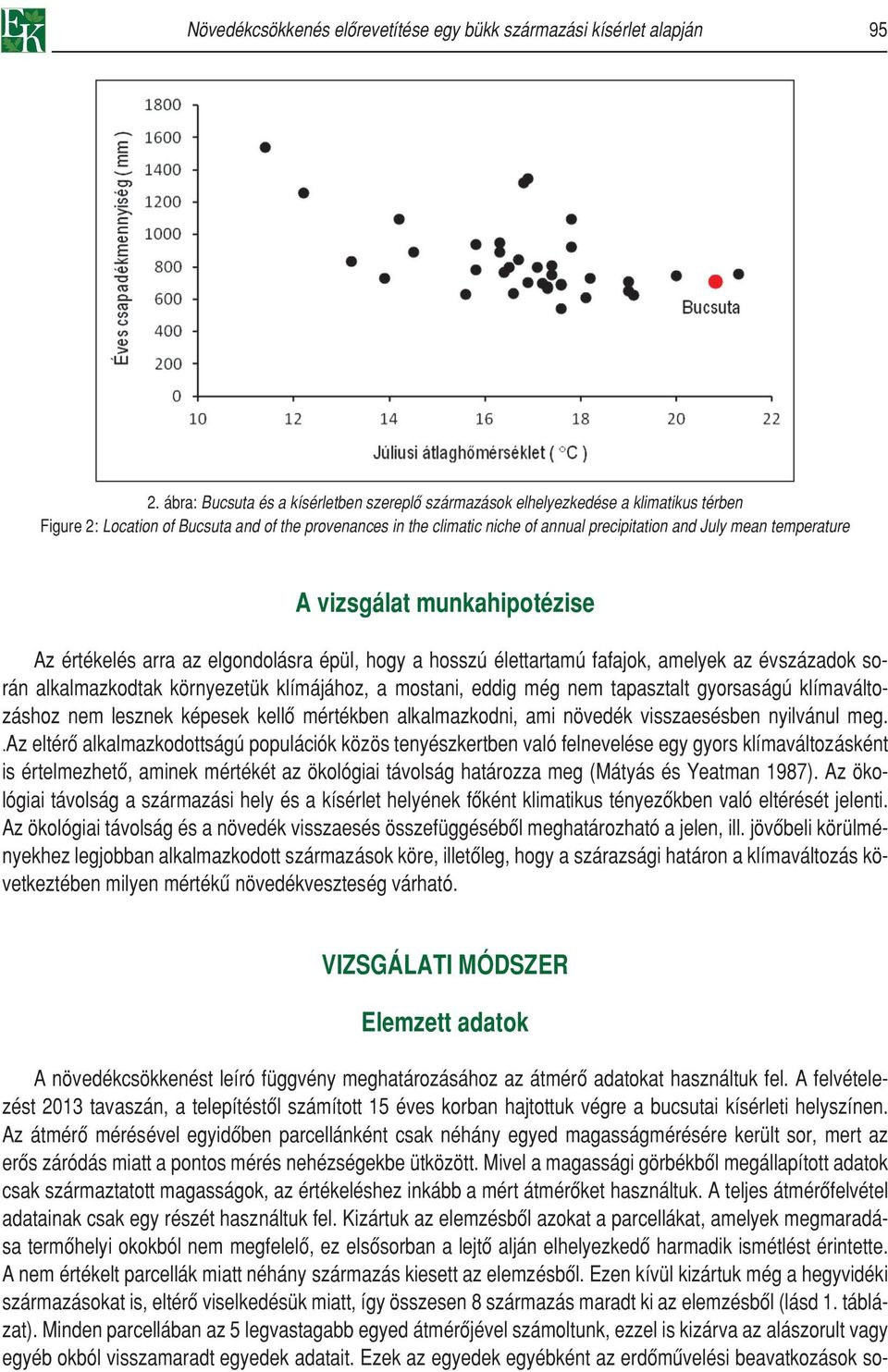 temperature A vizsgálat munkahipotézise Az értékelés arra az elgondolásra épül, hogy a hosszú élettartamú fafajok, amelyek az évszázadok során alkalmazkodtak környezetük klímájához, a mostani, eddig