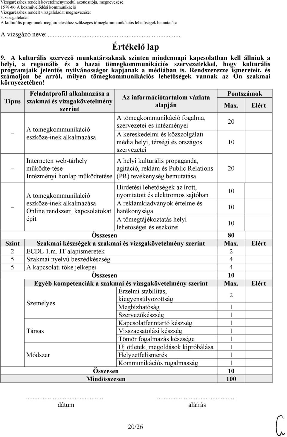 nyilvánosságot kapjanak a médiában is. Rendszerezze ismereteit, és számoljon be arról, milyen tömegkommunikációs lehetőségek vannak az Ön szakmai környezetében!