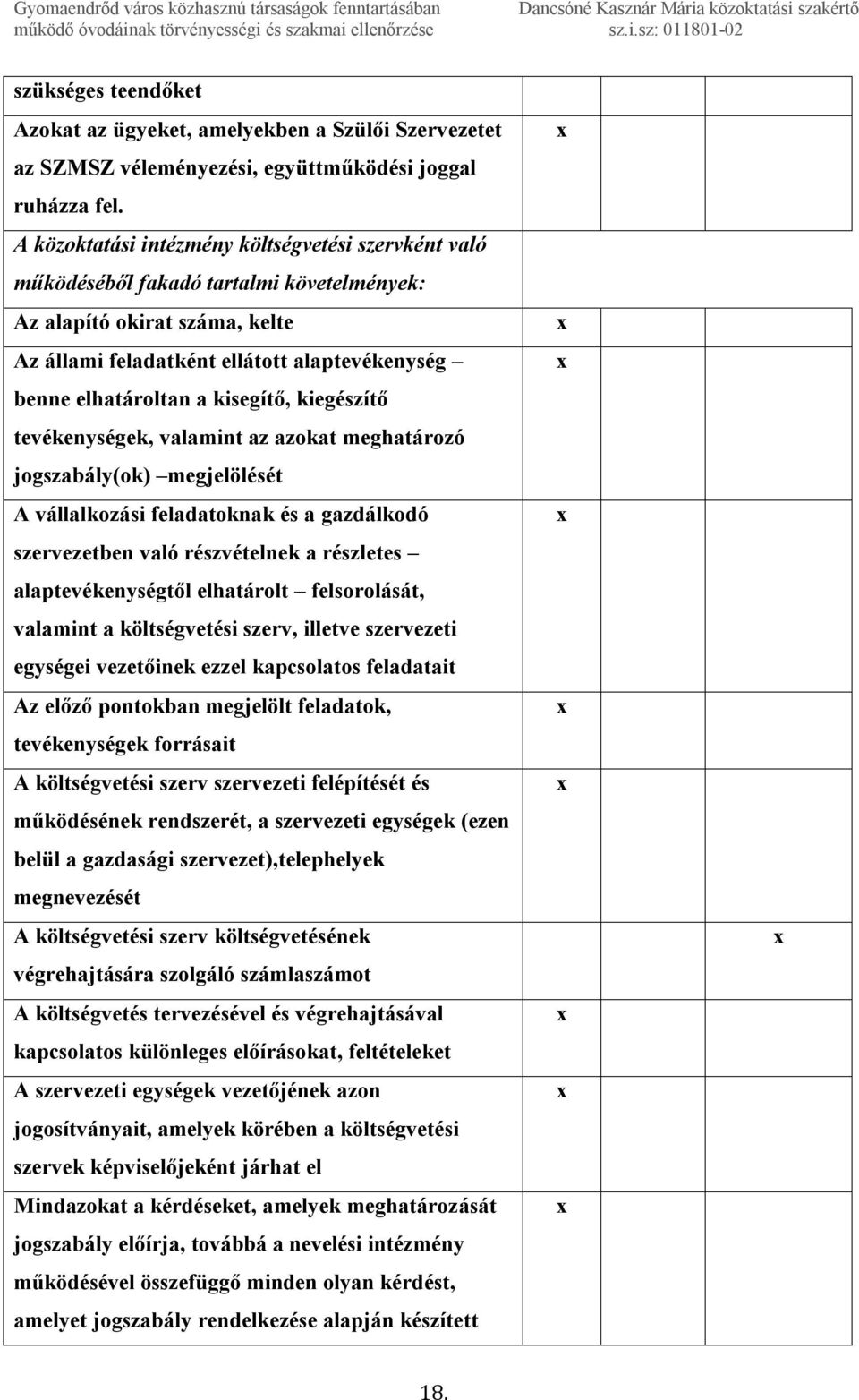 kisegítő, kiegészítő tevékenységek, valamint az azokat meghatározó jogszabály(ok) megjelölését A vállalkozási feladatoknak és a gazdálkodó szervezetben való részvételnek a részletes