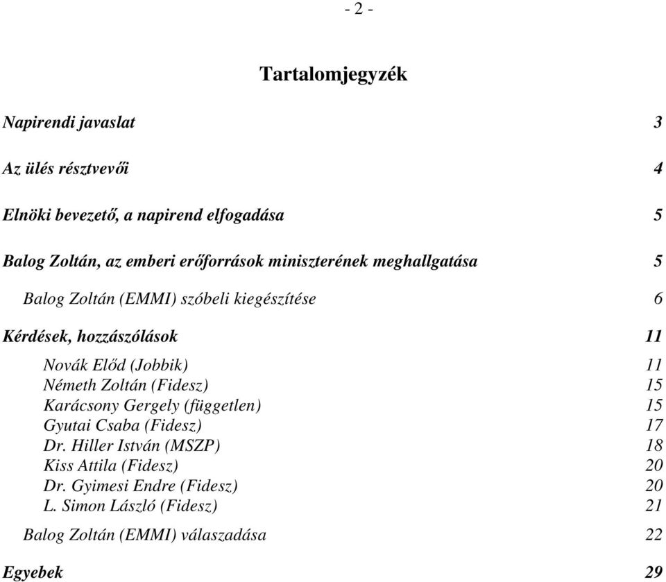 Előd (Jobbik) 11 Németh Zoltán (Fidesz) 15 Karácsony Gergely (független) 15 Gyutai Csaba (Fidesz) 17 Dr.