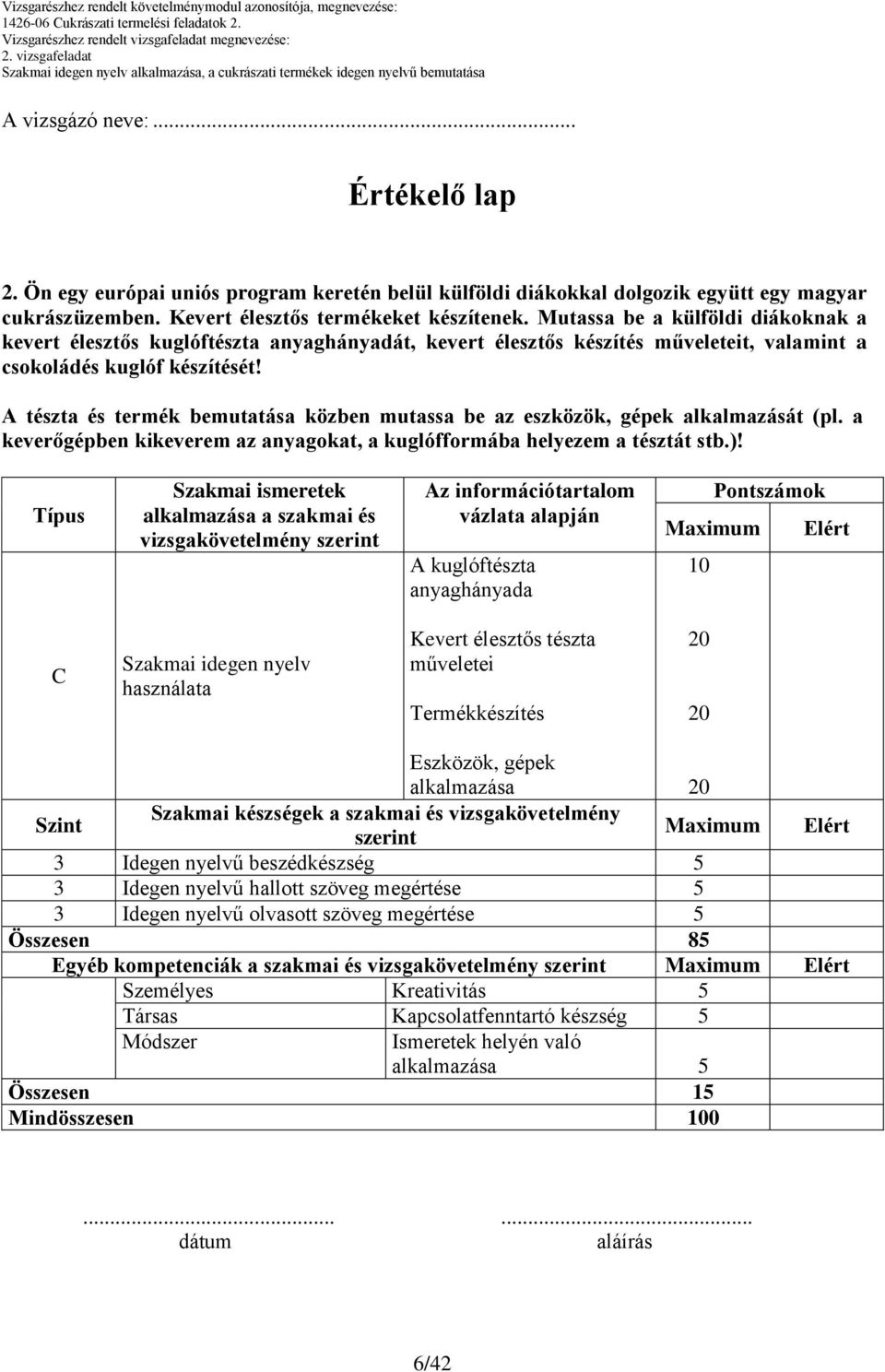 keverőgépben kikeverem az anyagokat, a kuglófformába helyezem a tésztát stb.)!