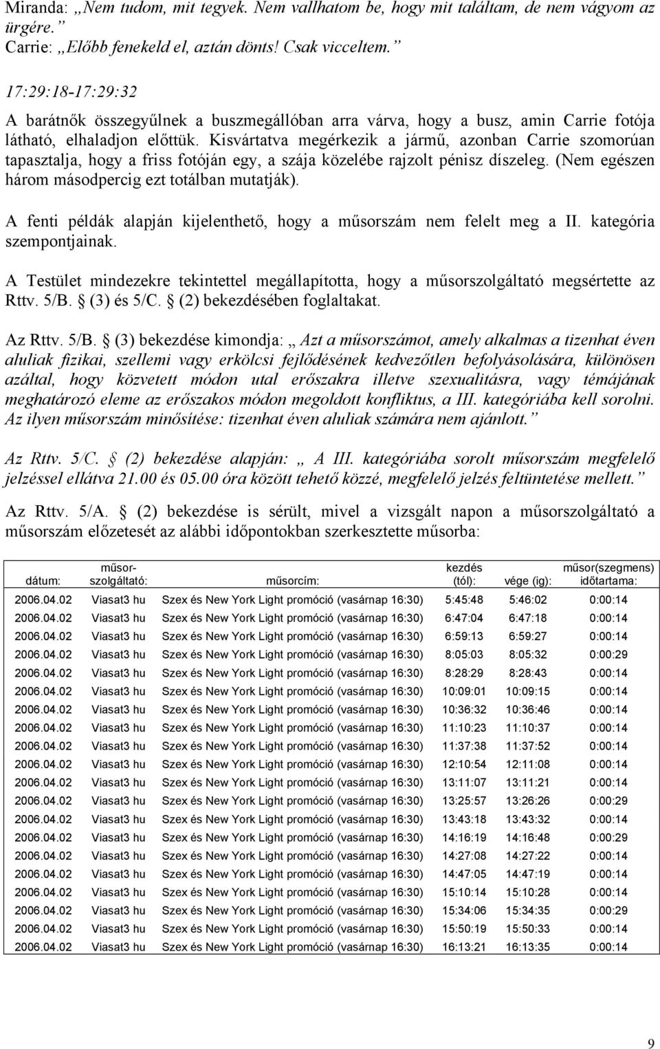 Kisvártatva megérkezik a jármű, azonban Carrie szomorúan tapasztalja, hogy a friss fotóján egy, a szája közelébe rajzolt pénisz díszeleg. (Nem egészen három másodpercig ezt totálban mutatják).