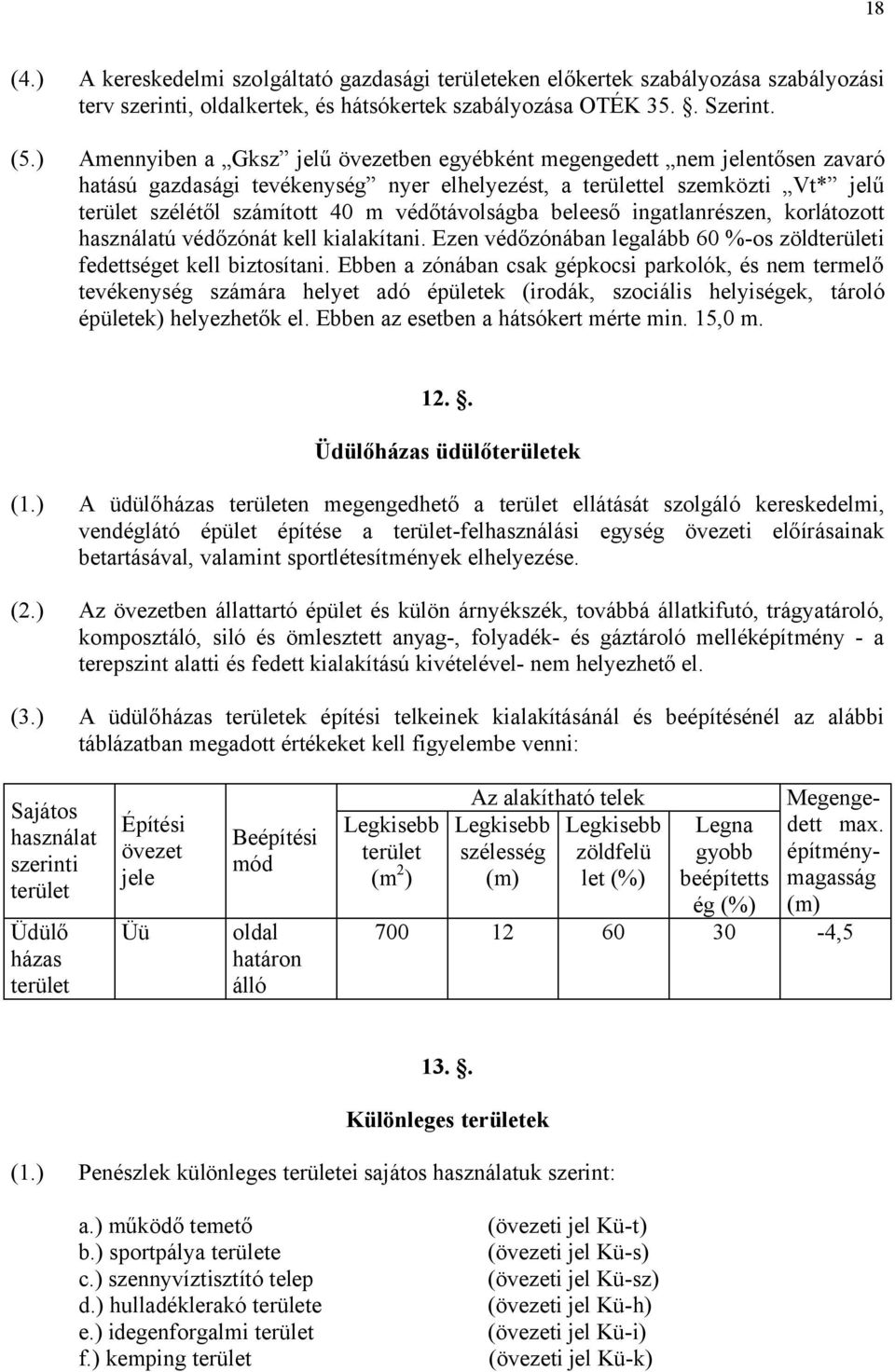 . Üdülőházas üdülőterületek ( ) A ᔗ唗 ᔗ唗 f ö ᔗ唗 ( ) A ö ö fᔗ唗 ö f f ᔗ唗 ᔗ唗 ( ) A ᔗ唗 f