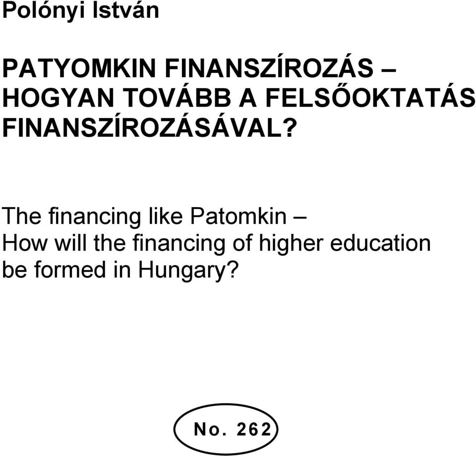 FINANSZÍROZÁSÁVAL?