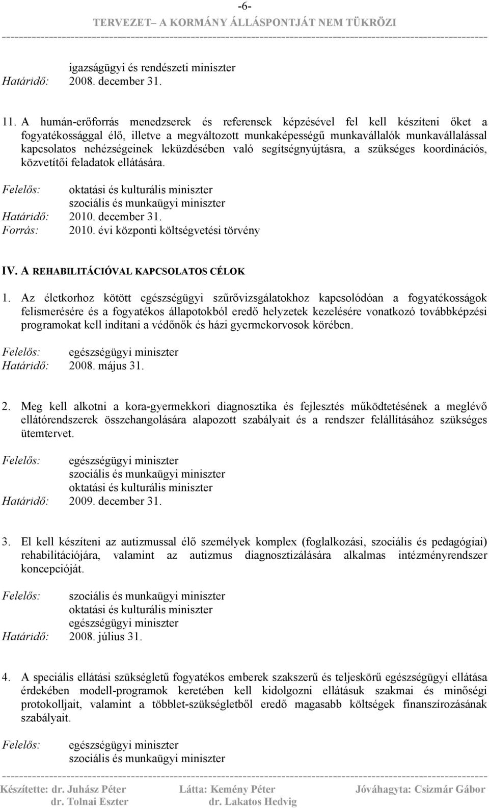 leküzdésében való segítségnyújtásra, a szükséges koordinációs, közvetítői feladatok ellátására. Felelős: oktatási és kulturális miniszter Határidő: 2010. december 31. Forrás: 2010.