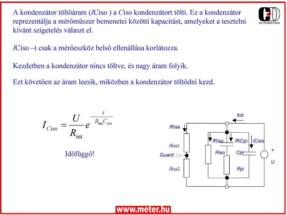 választ el. ICiso t csak a mérőeszköz belső ellenállása korlátozza.