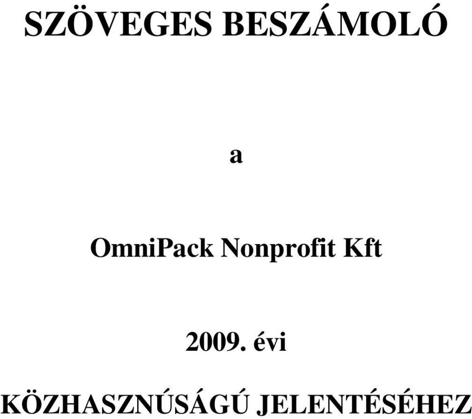 Nonprofit Kft 2009.