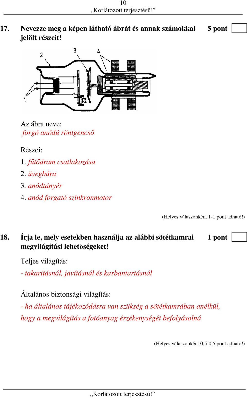 Írja le, mely esetekben használja az alábbi sötétkamrai 1 pont megvilágítási lehetőségeket!